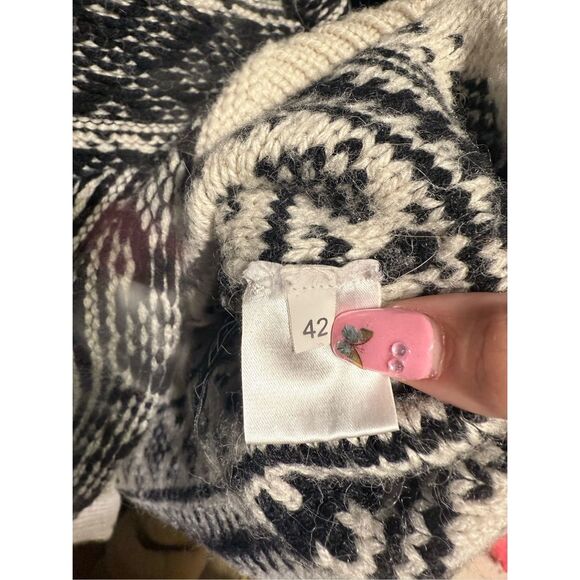 NWOT (nude) Fair Isle Alpaca Wool Blend Fisherman Core Shoulder Zip Knit Sweater - Picture 11 of 11